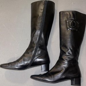Salvatore Ferragamo Leather Knee-High Riding Boots